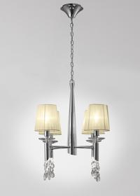 Tiffany Polished Chrome-Cream Crystal Ceiling Lights Mantra Shaded Crystal Fittings